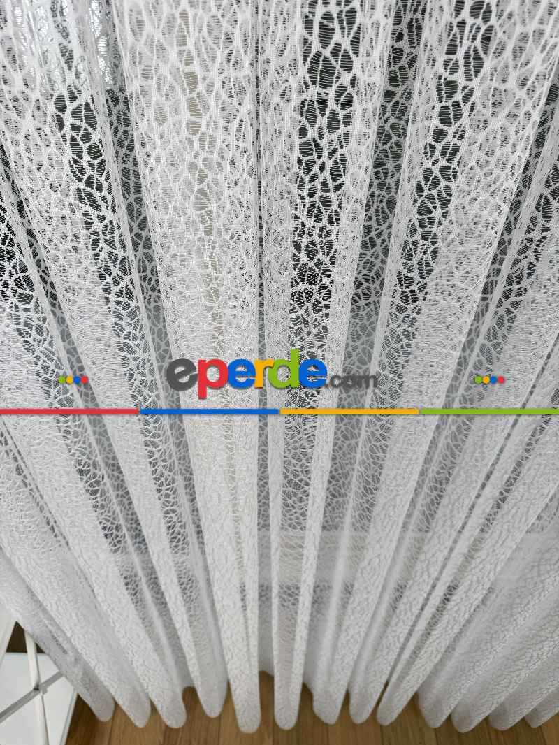 Desenli Fransız Dantel Örme Tül Perde, Desenli Ütü İstemeyen Tül