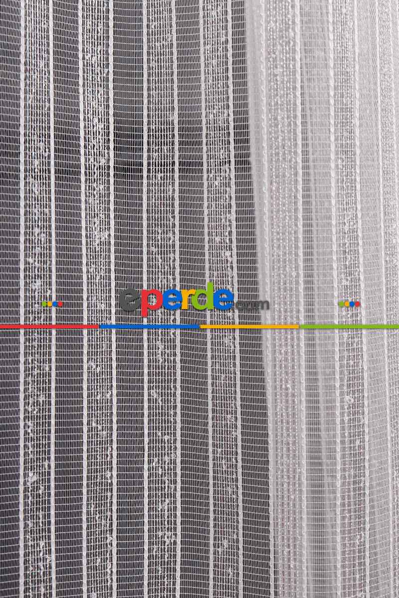 Salon Tül Modelleri - Şerit Keten Armür Düz Tül Perde Akdz 1028