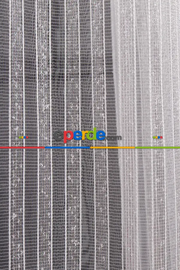 Salon Tül Modelleri - Şerit Keten Armür Düz Tül Perde Akdz 1028