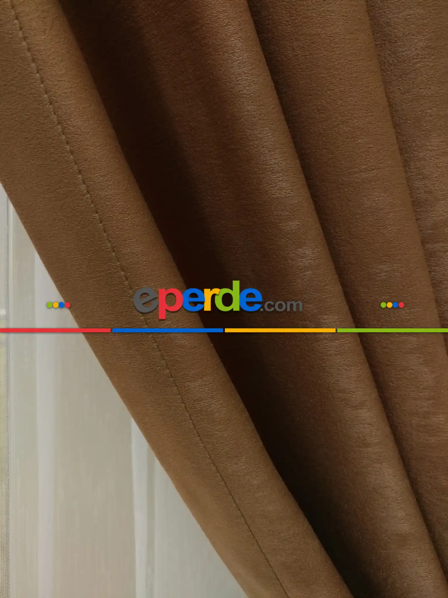 Soft Kakao Rengi Fon Perde Geniş En (285)- Kakao