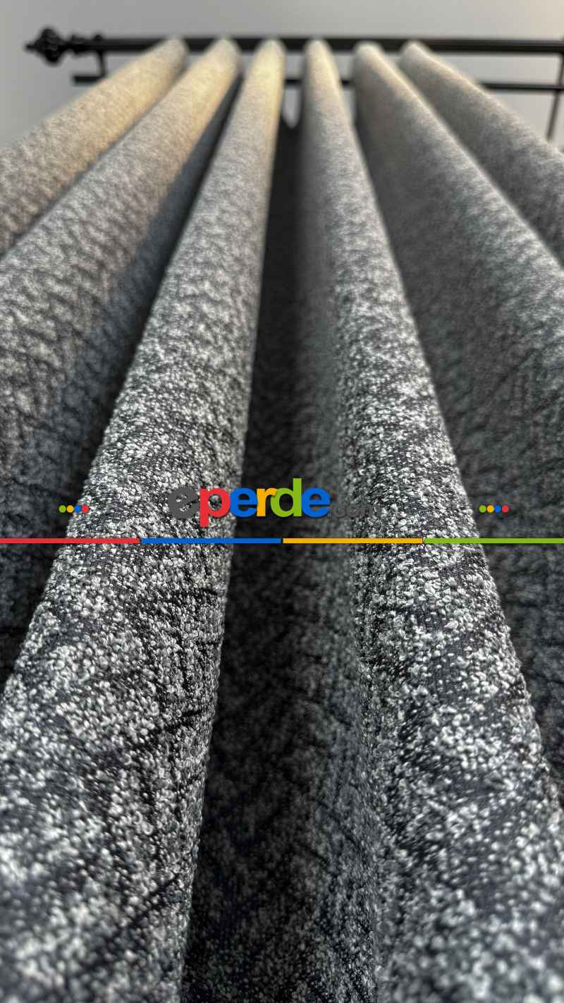 Gri Premium Jakar Dokuma Fon Perde