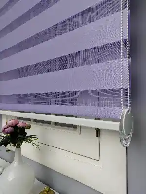 Perle Home Düz Zebra Perde Mor