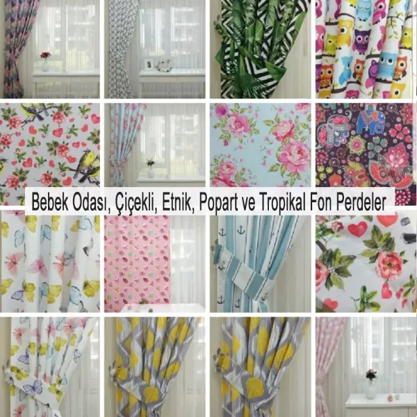 Pembe Çiçekli Patchwork Desenli Fon Perde Evm628 Kumaşı Kalındır Duck Bezi Değildir- Yeşil-Mavi-Beyaz-Pembe