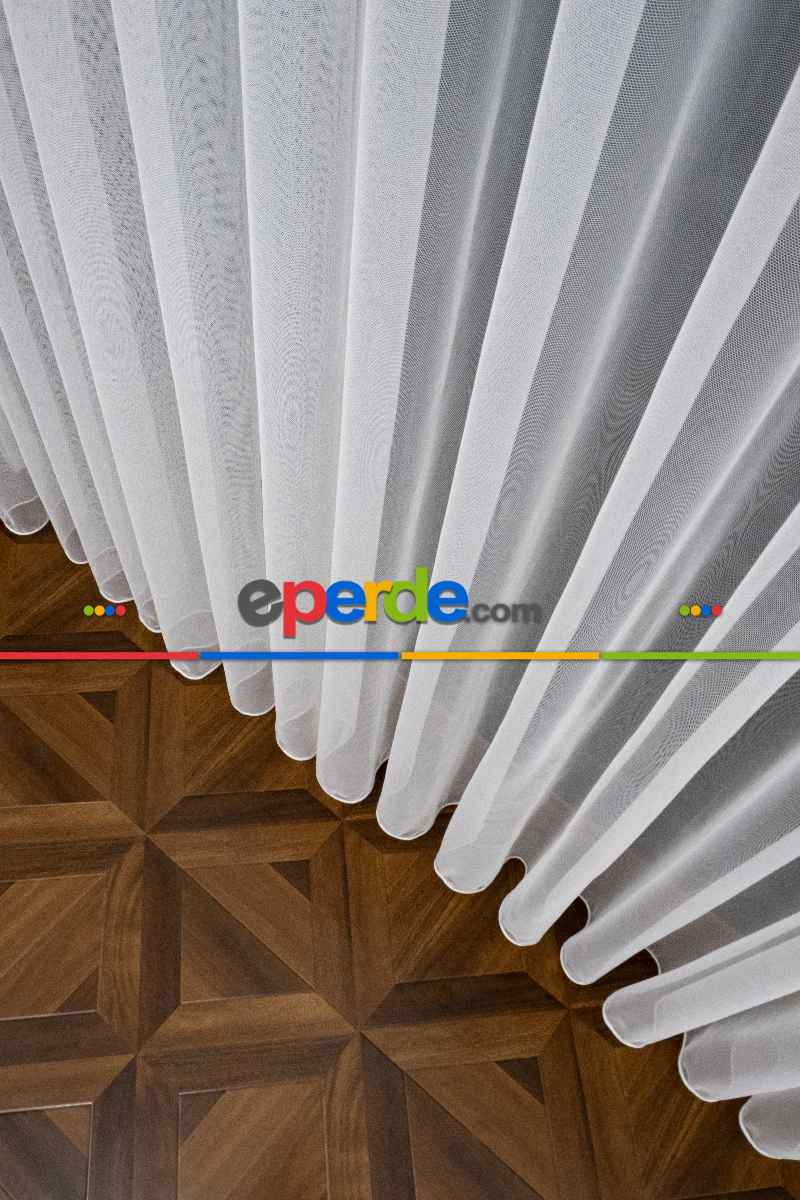 Salon - Grek Düz Tül Ekru Renk - İtinalı Dikiş Garantisi