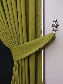 Salon Fon - Düz Renk Dökümlü Fon Perde (180)- Fıstık Yeşili