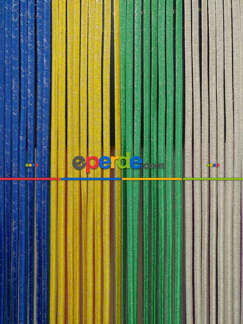 Açık Bej Rengi İp Perde İpek Koza Serisi- Bej-gümüş