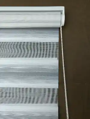 Zebra Perde - Degrade Renk Geçişli Pileli Zebra Perde- Gri-füme-antrasit