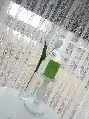 Mutfak Fransız Dantel 2021 Tül Perde- Ekru