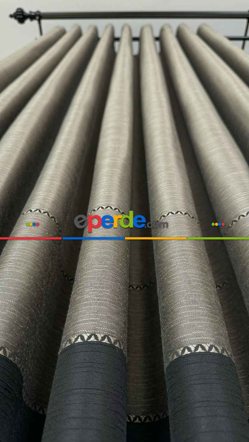 Açık Kahve Rengi / Siyah Fon Perde, Premium Serisi