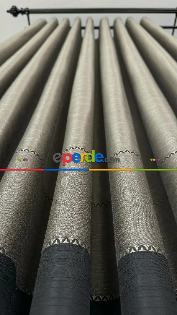 Açık Kahve Rengi / Siyah Fon Perde, Premium Serisi