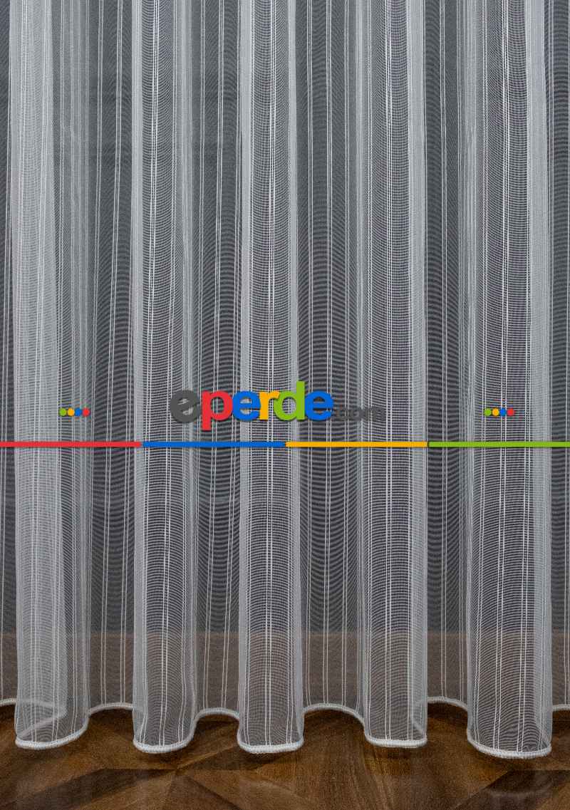 Brillant Gümüş Sim Çizgi Armür Tül Çizgili Tül