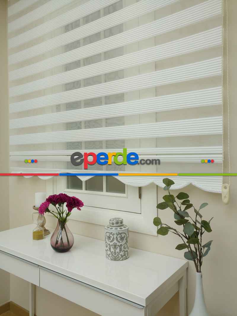 Mutfak - Zebra Perde - Dar Pileli Zebra Perde- Ekru