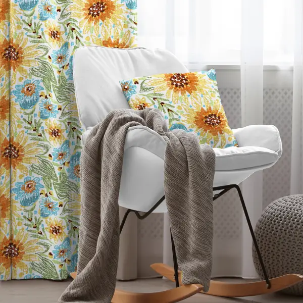 Çiçekli Fon Perde Evim1599 Kumaşı Kalındır Duck Bezi Değildir- Mavi-beyaz