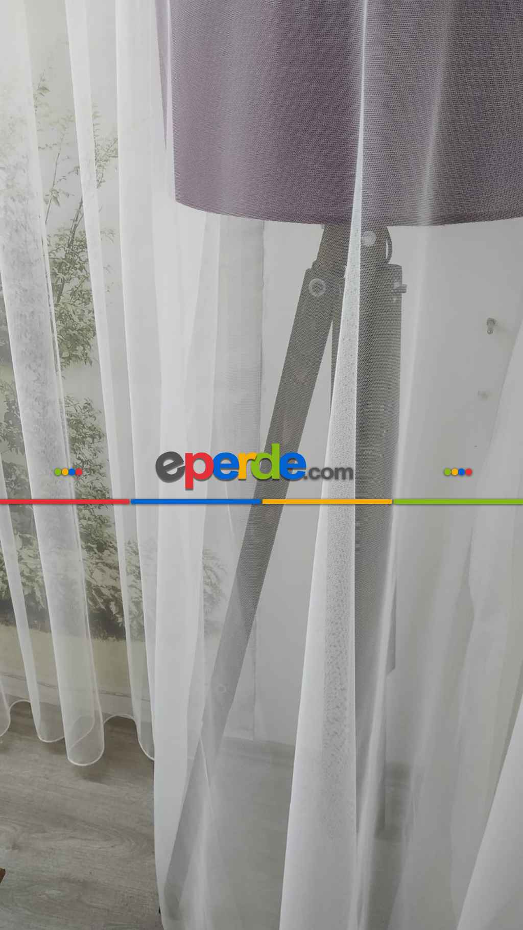 Düz Dökümlü Tül Perde - Ekru- Ekru