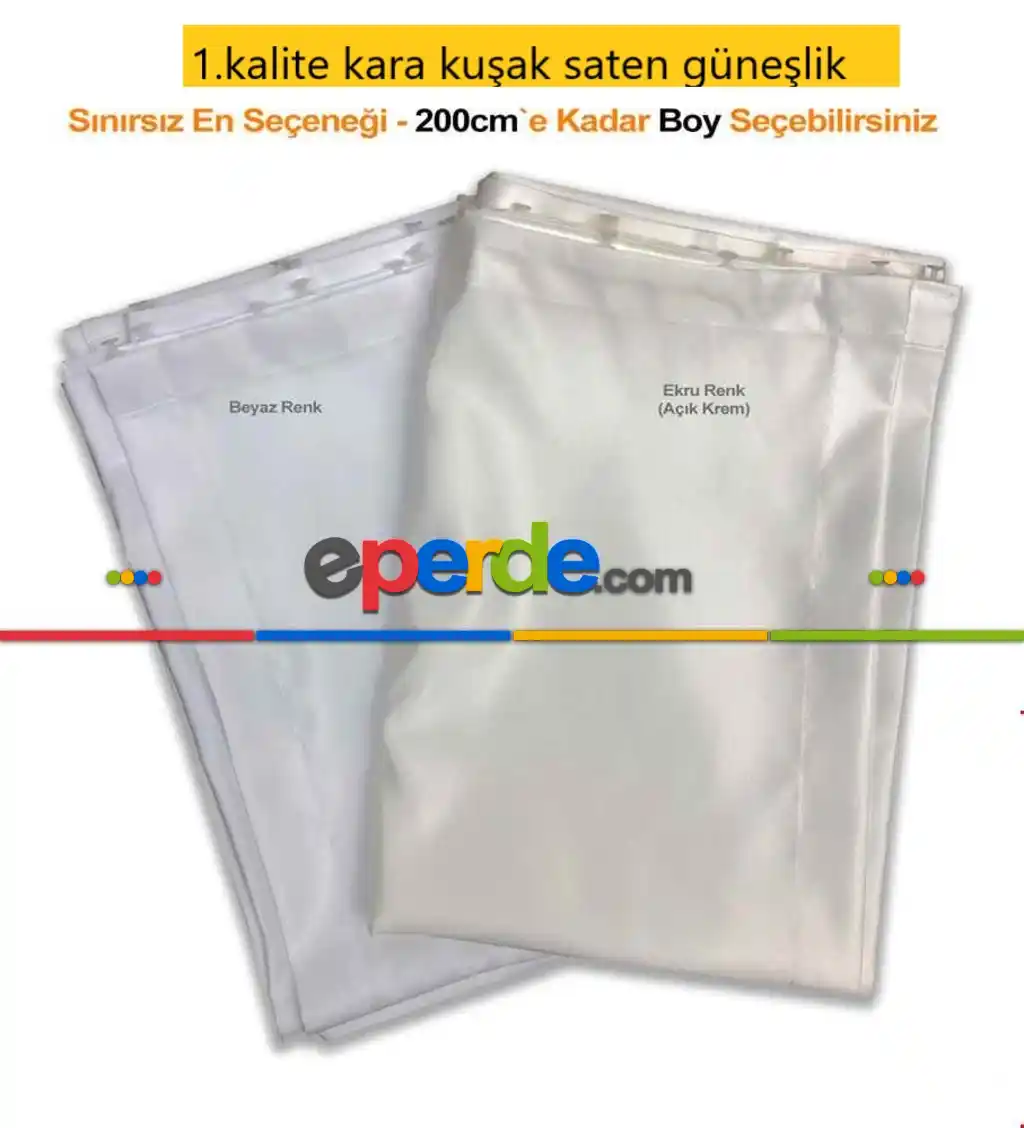 1.kalite Kara Kuşak Saten Güneşlik