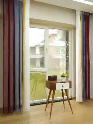Salon - 1. Kalite Çizgili Tül Dikey Zebra Perde - Ft-35 Bordo , Ft-30 Açık Lila , Ft-16 Hardal , Ft-02 Ekru- Mavi