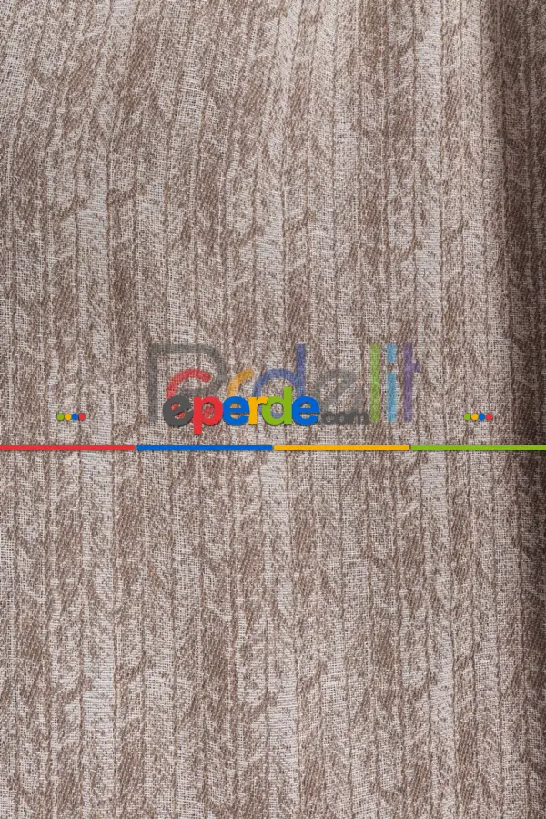 Balık Sırtı Desenli Jakar Dokuma Krem Fon Perde