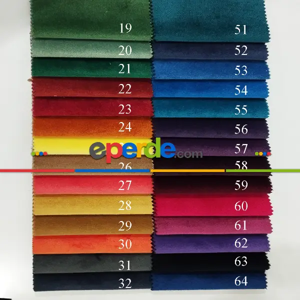 Yatak Odası Fon Perde - Kadife Dokuma Yarı Mat Kadife Renkli Fon Perde Çok Renkli - Dar Enli Kalın Kadife Perde