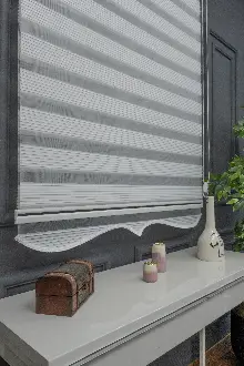 70x200 Hazır Beyaz Dar Plise Zebra Perde