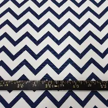 Marin Serisi Zigzak Desenli Fon Perde Evm1512-5 Kumaşı Kalındır Duck Bezi Değildir- Lacivert-Beyaz