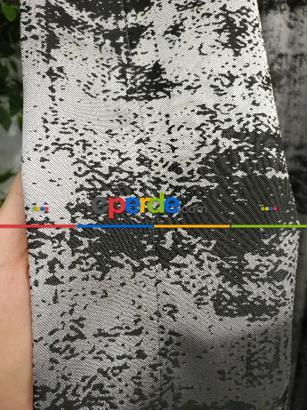 Jakar Dokuma - Spor Desenli Fon Perde- Siyah-gri Açık