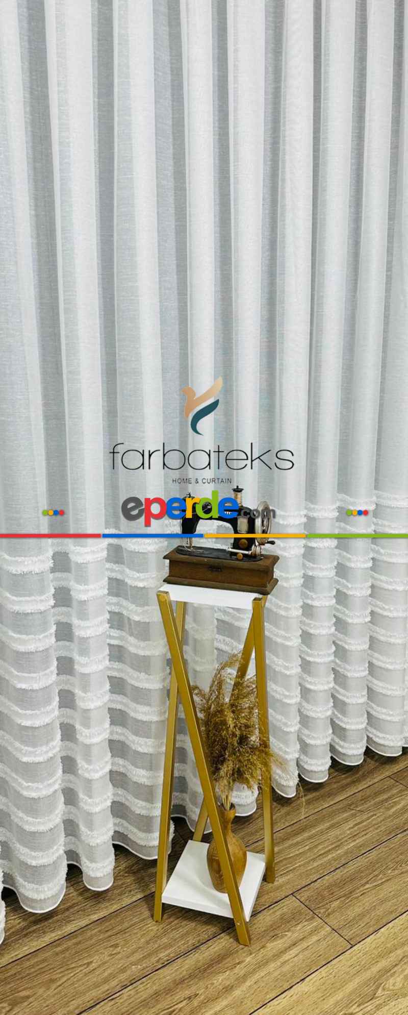 Puf Puf Ponponlu Saçaklı Tül Perde