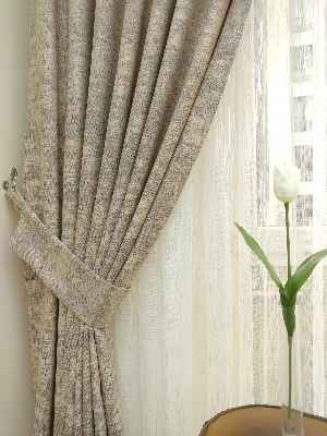 Mürdüm Krem- Düz Jakar Fon Perde (180)- Krem-mürdüm