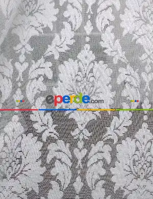 Tül Perde Ve Kruvaze Perde Damask Desenli- Ekru