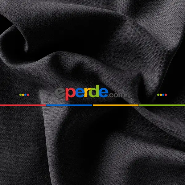 Yatak Odası - Kadife Dokulu Fon Perde Pilesiz Tek Kanat Siyah