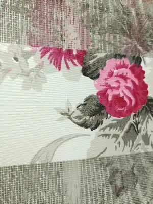 Zebra Perde - Çiçek Baskılı Çocuk Ve Genç Odası- Mor