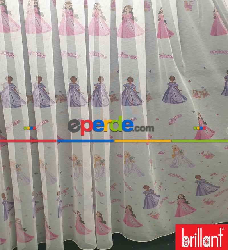 Brillant Prensesli Sindy Cindy Bebek Barbi Barbie Tül Perde Kız Çocuk Odası Tül - Kurşunlu Tül