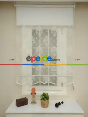 Örme Tül Stor Perde Yeni Sezon Ürünü- Beyaz-ekru