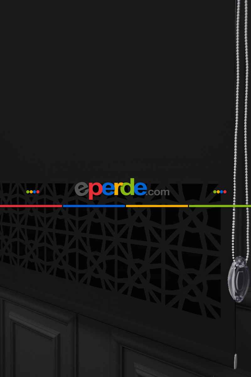 Siyah Renk Lazer Kesim Mat Stor Perde (ister Düz - İster Lazer Kesimli Satın Alın)