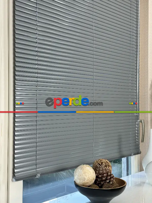 Koyu Gri Antrasit Alüminyum Jaluzi Perde - 25mm