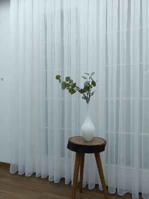 Perdeks Home Tül Perde 03 Lux Series- Ekru - Kurşunlu Tül