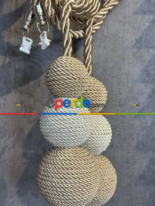 Bej Ekru Braçol Perde Bağı