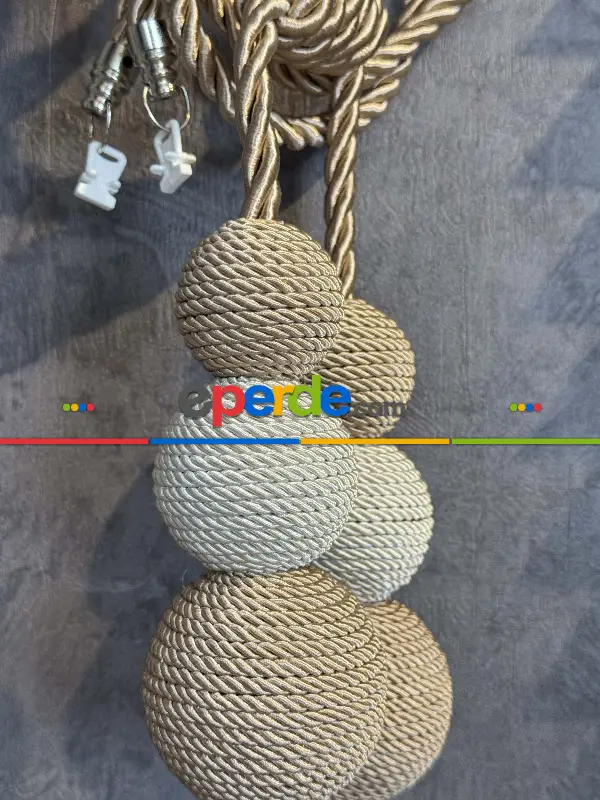 Bej Ekru Braçol Perde Bağı