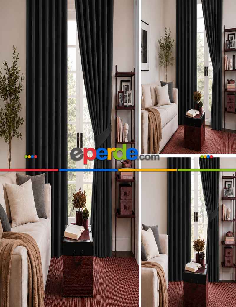 Salon - Gri Blackout Karartma Perde