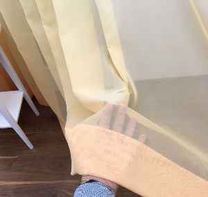 Turuncu Sarı Ekru Degrade Geçişli Düz Tül Perde- Sarı-turuncu-ekru