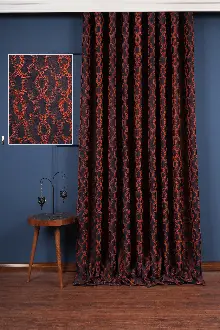 Yatak Odası Fon Perde - S Pile Dökümlü Jakar Dokuma Fon Perde