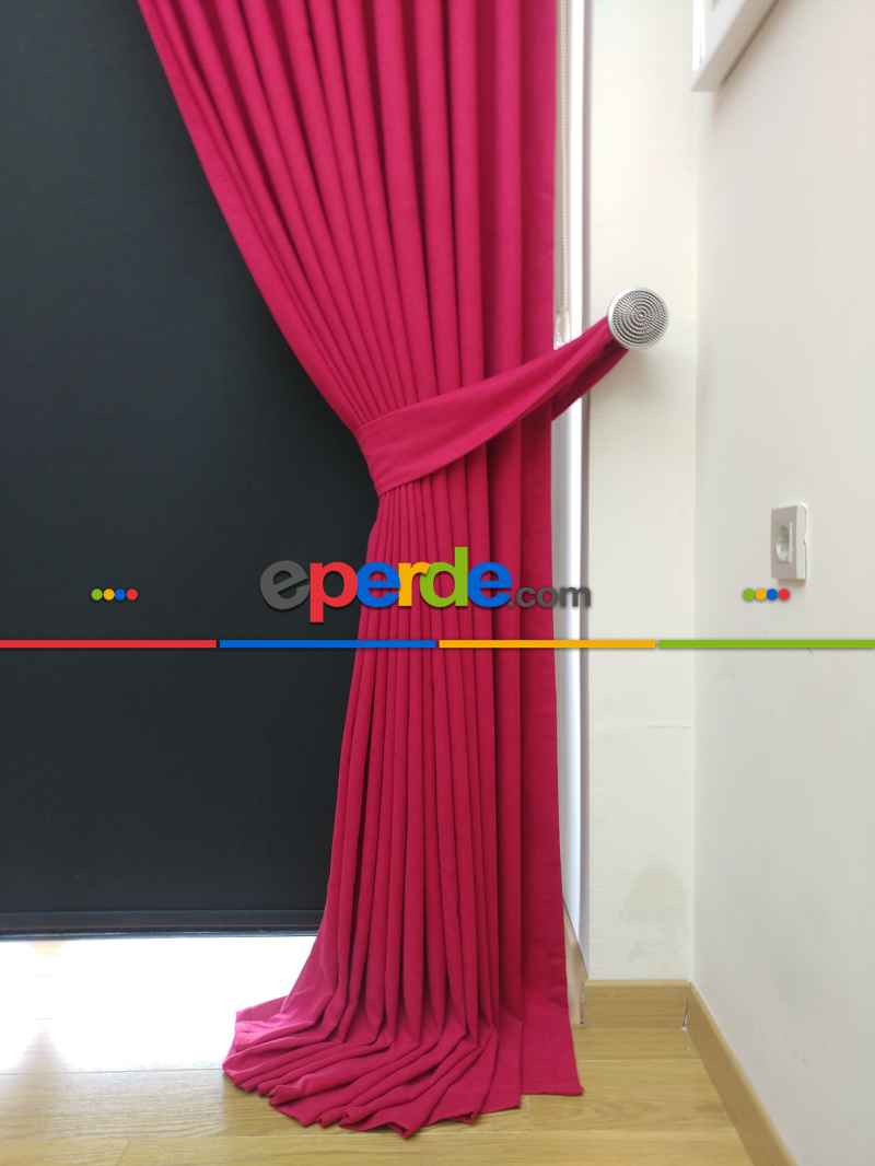 Düz Renk Dökümlü Fon Perde (150)- Fuşya