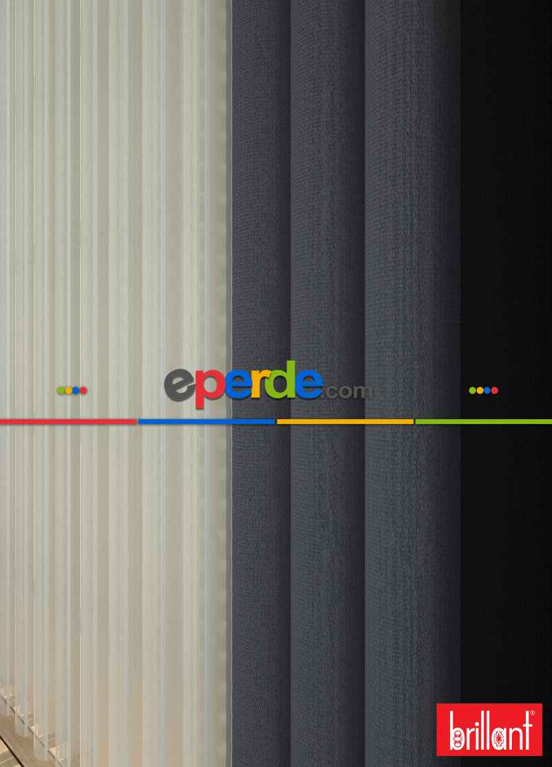 Brillant Akıllı Tül Siyah-koyu Antrasit Perde Tül Dikey Zebra Perde Düz 1. Kalite