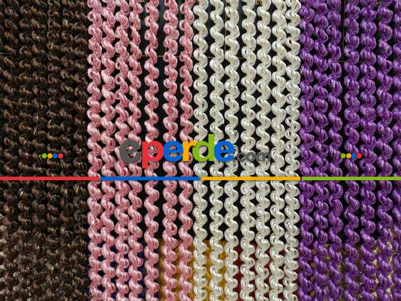 Mutfak İp Perde - Altın Kahve Rengi İp Perde Duble Bukle Serisi- Altın-kahve