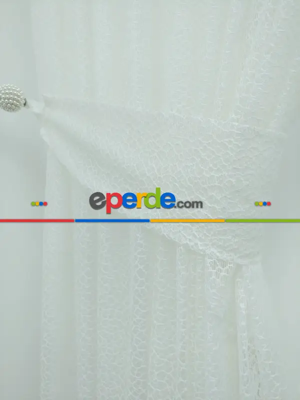 Ekru Kdk Örme Tül Fon Perde#- Ekru