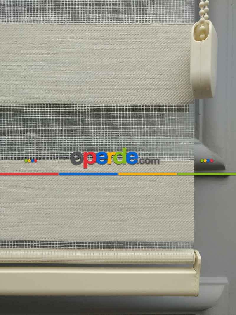 Karartma Zebra Perde - Blackout Zebra Perde-ışık Geçirmez Zebra Perde- Bej