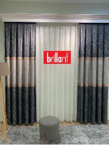 Brillant Fon Perde Yeni Moda Tasarım Renk Kanat Yan Perdeler Salon Misafir Odası Perde