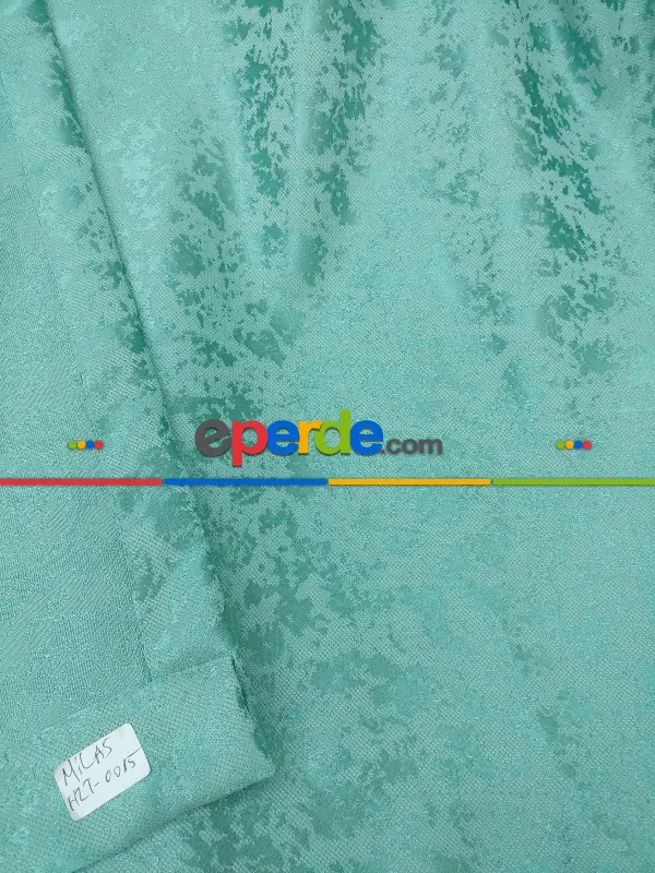 Yatak Odası - Mint Rengi Duz Jakar Fon Perde (150)- Mint