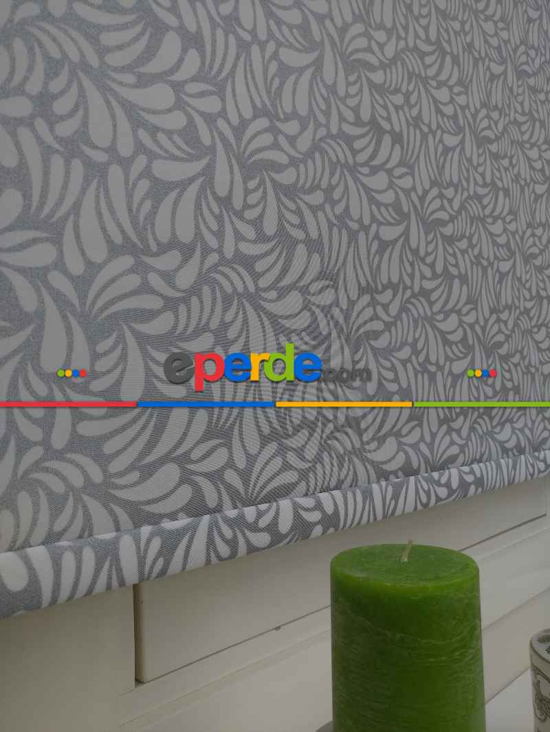 Oturma Odası - Desenli Stor Perde Gri- Gri-füme-antrasit-beyaz- Çok Renkli 2