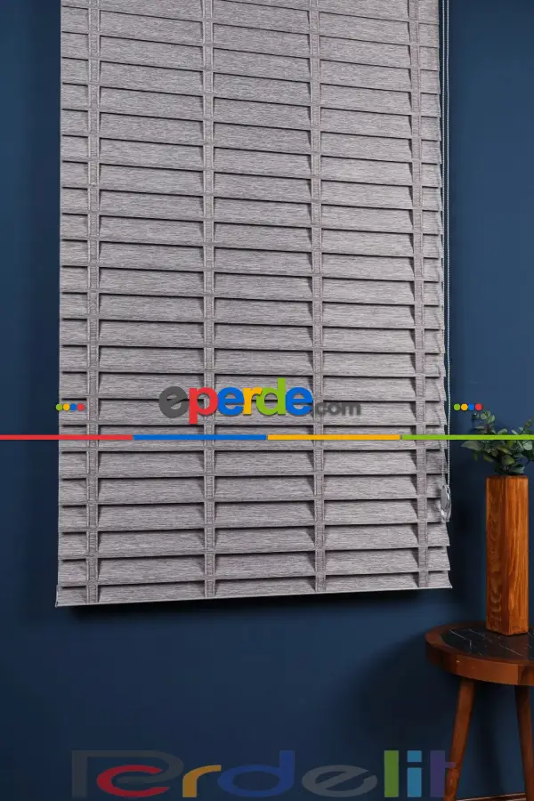 Perdelit Gri 50mm Silüet Kumaş Jaluzi Perde