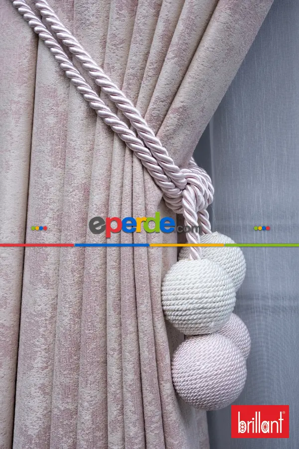 Patinedesenli Brillant Jakar Fon Perde(dökümlü Fon )- Bej-pudra